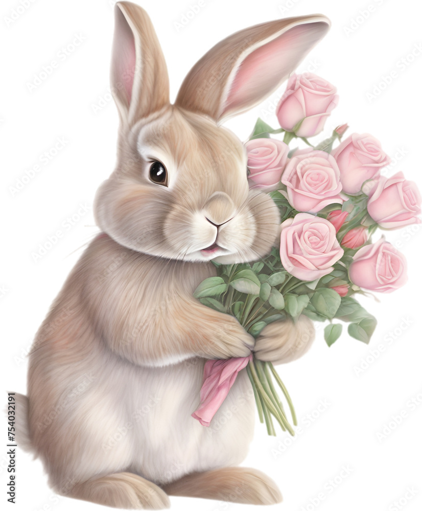 Cute Bunny with a bouquet. Cute Bunny with a bouquet.