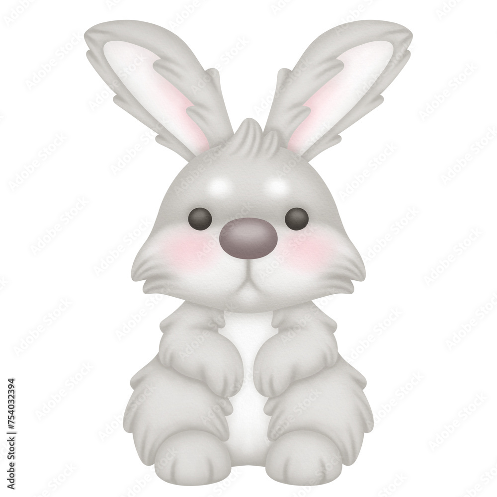 Obraz premium hand drawn watercolor illustration easter bunny