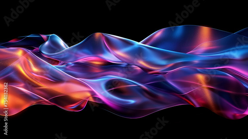 Abstract 3d illustration holographic oil surface background, generative ai