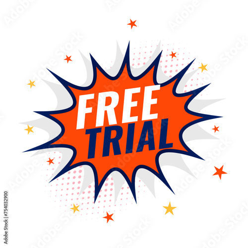 comic style free trial sticker background buy full access