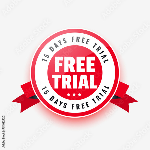 15 days free trial emblem background for business promo