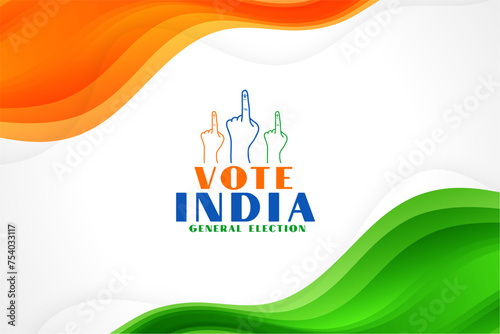 indian voters finger tricolor background for political volunteer