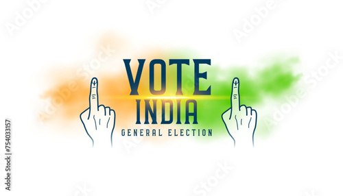 vote india general election banner with light effect