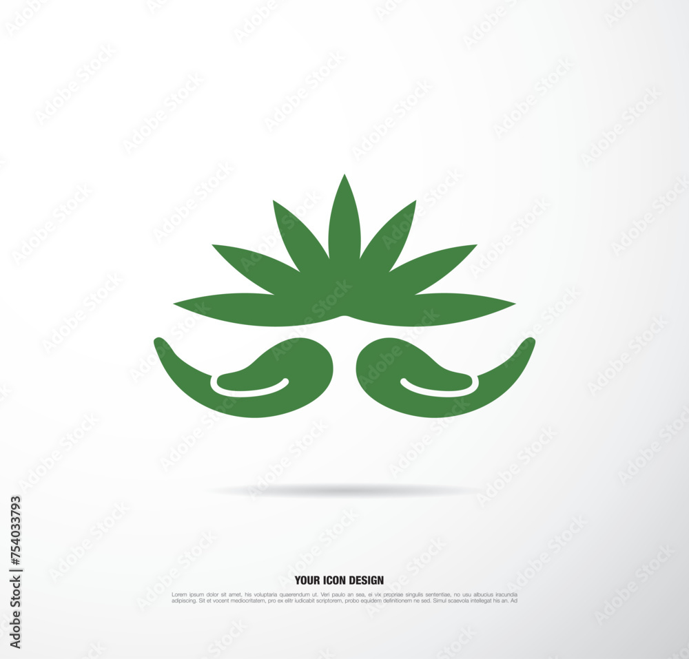 Obraz premium Eco logo vector green leaf template design