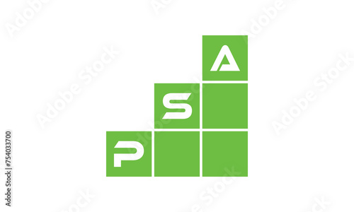 PSA initial letter financial logo design vector template. economics, growth, meter, range, profit, loan, graph, finance, benefits, economic, increase, arrow up, grade, grew up, topper, company, scale
