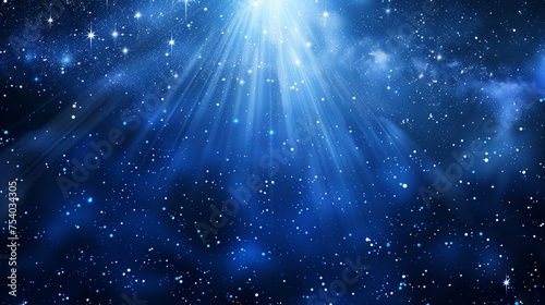 Night shining starry sky blue space background 