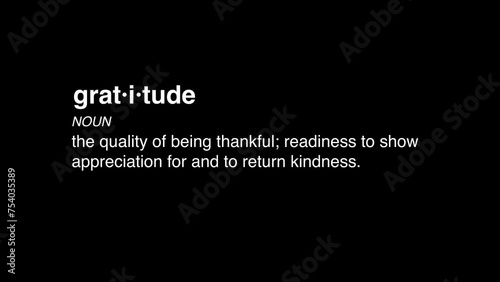 11 gratitude definition animation black background