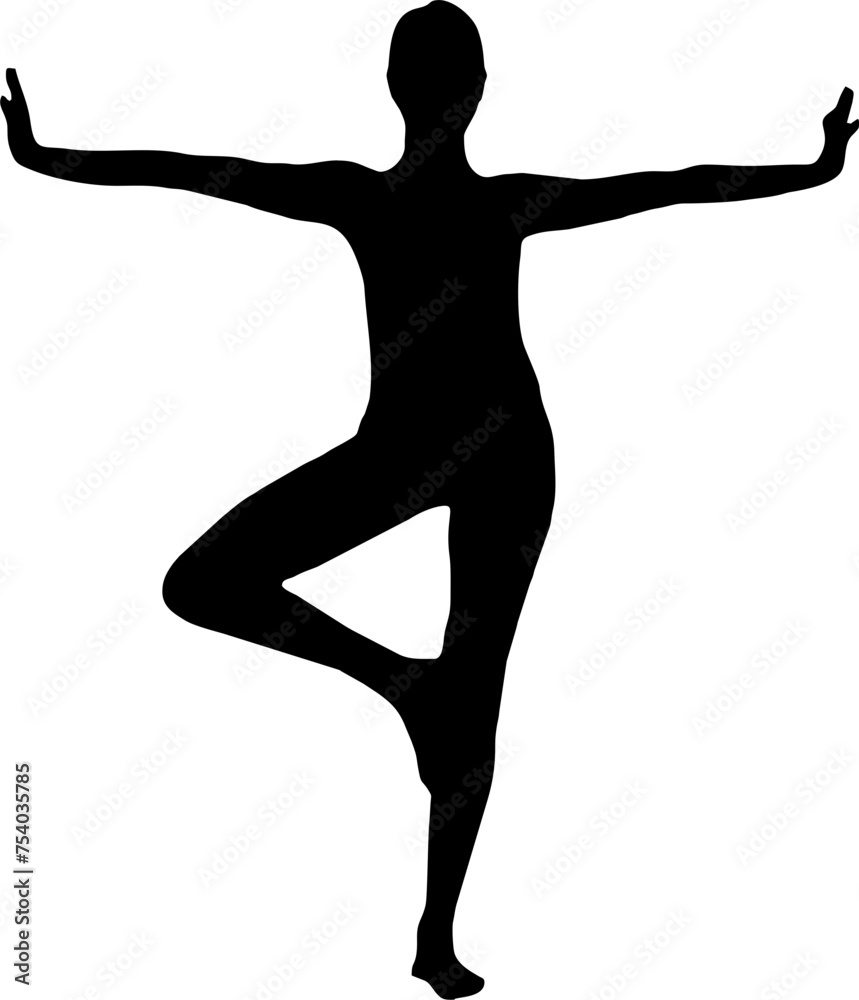 Gym women exercise vector silhouette