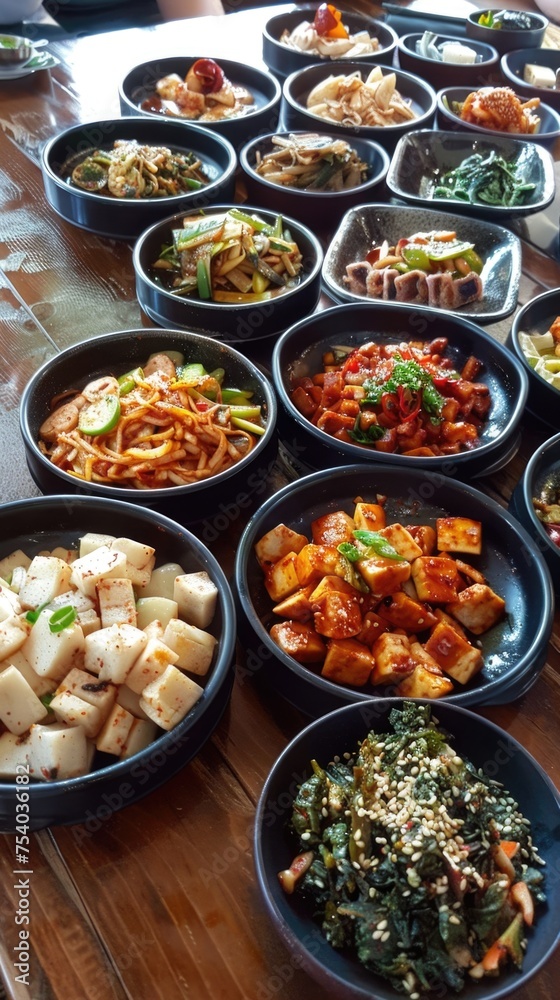 Korean food background . Vertical background Korean food background . Vertical background