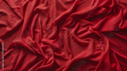 Elegant red silk fabric as delicate background texture for luxury designs and concepts