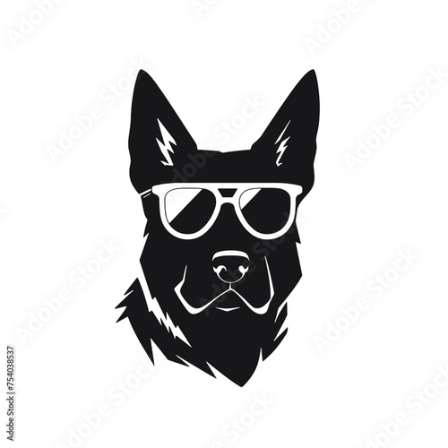 german shepherd dog silhouettes set, dogs silhouettes - vector illustration