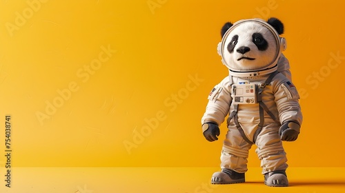 Panda Astronaut in Orbit around a Distant Planet