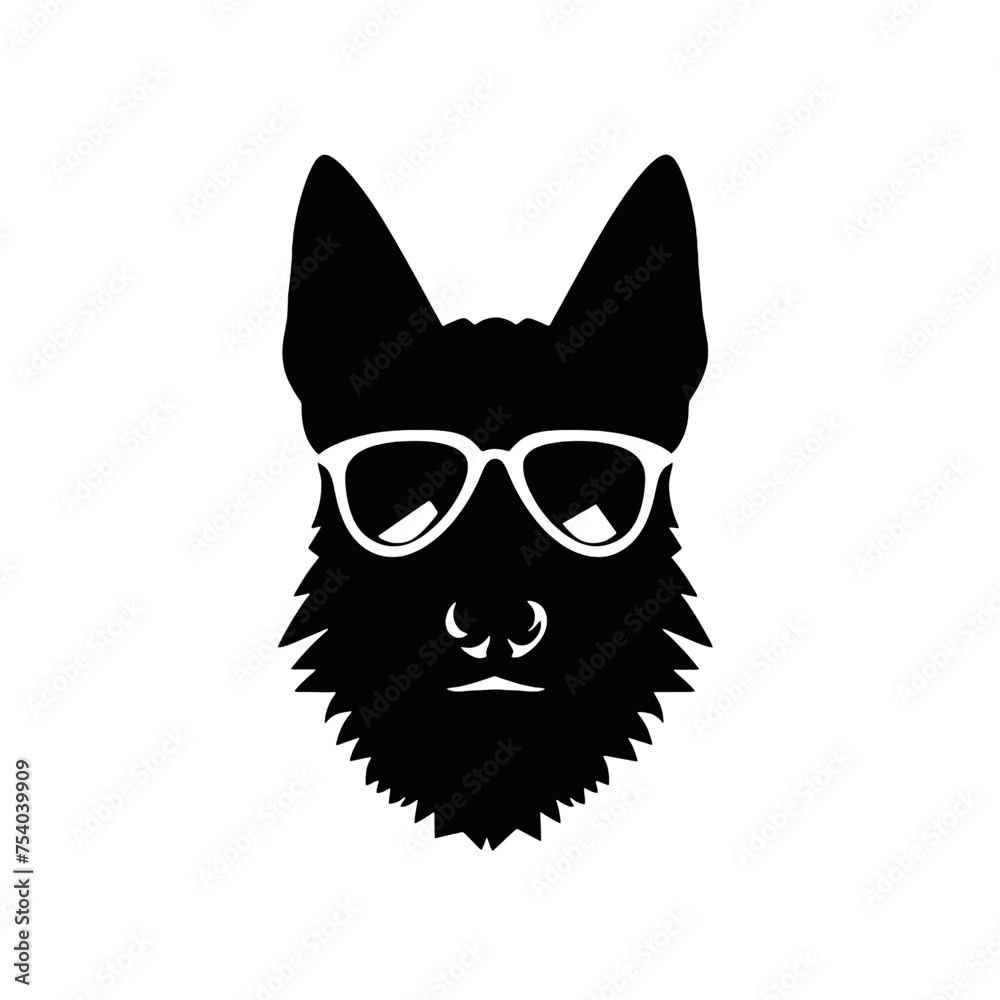 German Shepherd Dog Puppy Portrait. German shepherd Vector isolated illustration in black color on white background. Aggressive German shepherd dog breed pet. German Shepherd Dog Puppy Portrait. German shepherd Vector isolated illustration in black color on white background. Aggressive German shepherd dog breed pet.