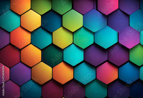 Gradient Hexagon Background, Background, Gradient, Hexagon, Colorful, Wallpaper, Abstract, Vibrant, Design, Texture, Pattern, Modern, Decoration, Artistic, Digital, AI Generated