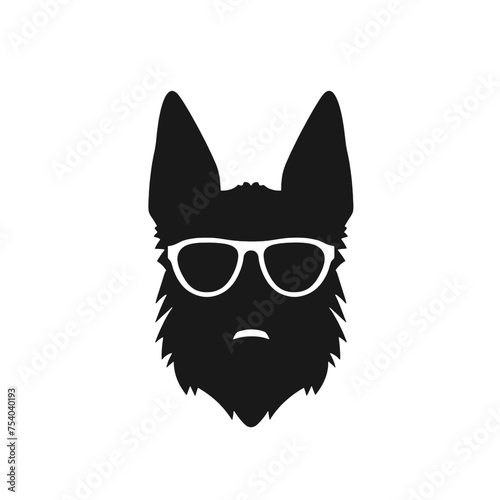 German Shepherd Dog Puppy Portrait Instant Download includes Cricut, Cameo German Shepherd Silhouette © vectorcyan