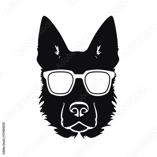 German Shepherd Dog Puppy Portrait Instant Download includes Cricut, Cameo German Shepherd Silhouette