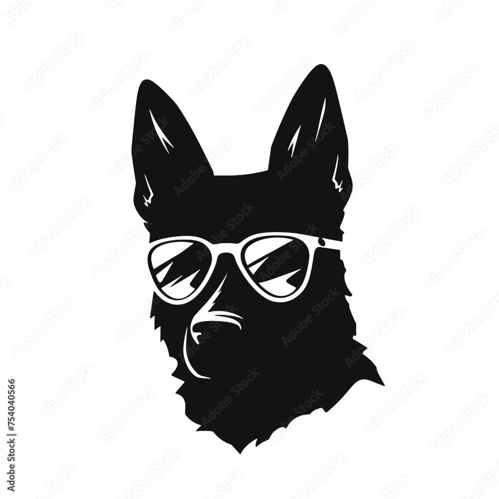 German Shepherd Dog Silhouette Vector Graphics German Shepherd Dog Silhouette Vector Graphics