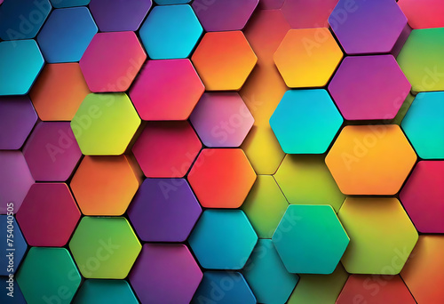 Gradient Hexagon Background, Background, Gradient, Hexagon, Colorful, Wallpaper, Abstract, Vibrant, Design, Texture, Pattern, Modern, Decoration, Artistic, Digital, AI Generated