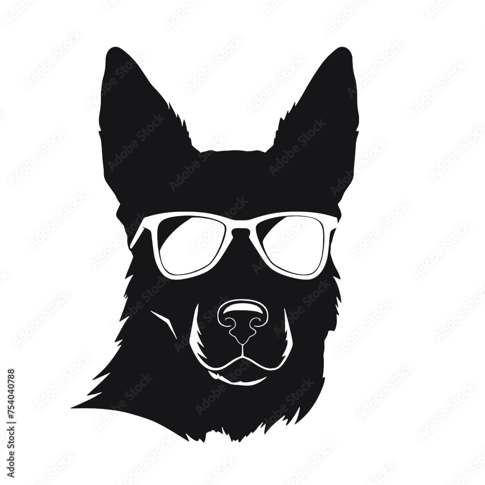 German Shepherd Dog Silhouette Vector Graphics