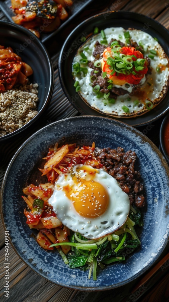 Bossam . Korean food background . Vertical background Bossam . Korean food background . Vertical background