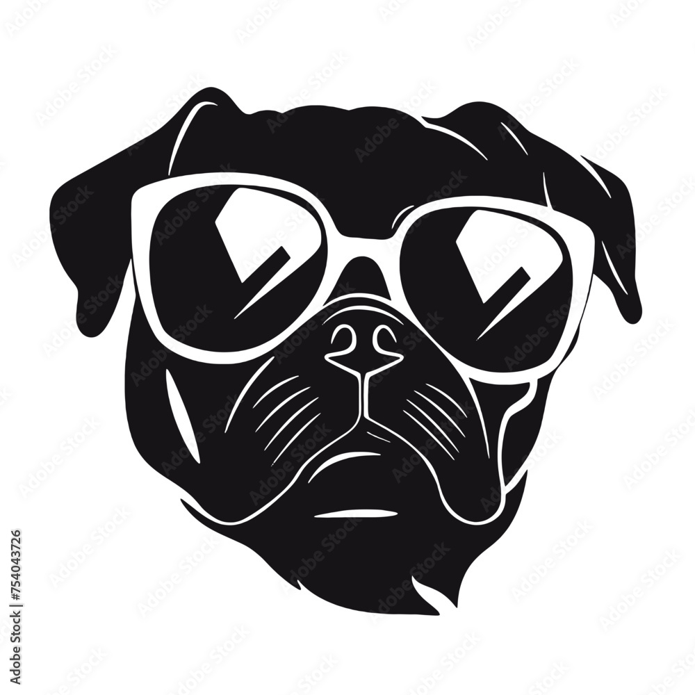 Pug dog - isolated vector illustration Pug dog - isolated vector illustration