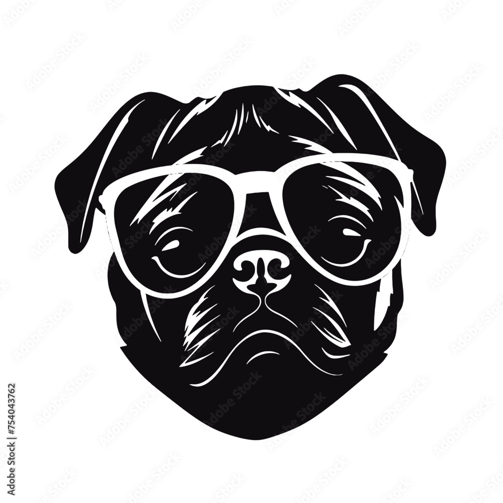 Pug dog - isolated vector illustration Pug dog - isolated vector illustration