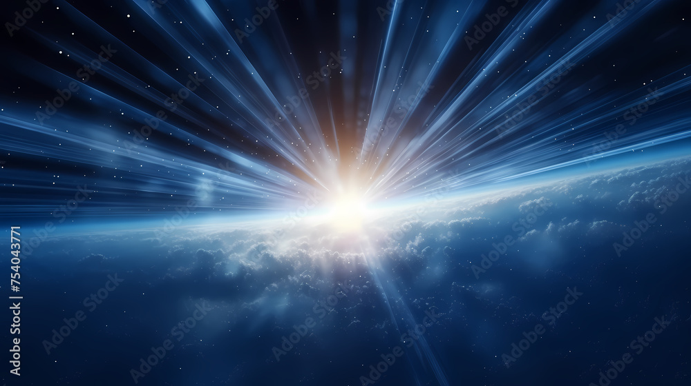 In a mesmerizing celestial spectacle, ethereal beams of light converge into a stunning sight In a mesmerizing celestial spectacle, ethereal beams of light converge into a stunning sight