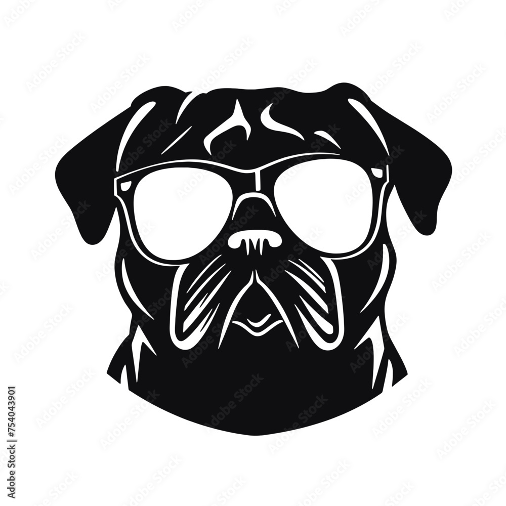 Pug dog - isolated vector illustration Pug dog - isolated vector illustration