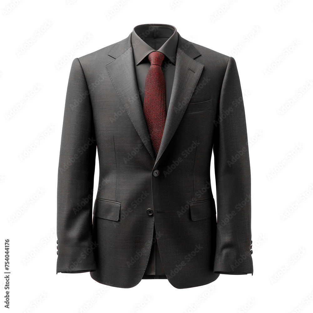 Black Business Style Suit Without Man isolated on a white background. Generative AI Black Business Style Suit Without Man isolated on a white background. Generative AI