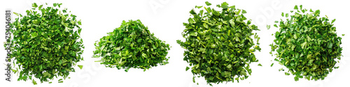 Chopped dry parsley leaves pile Hyperrealistic Highly Detailed Isolated On Transparent Background Png File