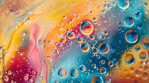 Abstract colorful creative macro oil and water background  generative ai