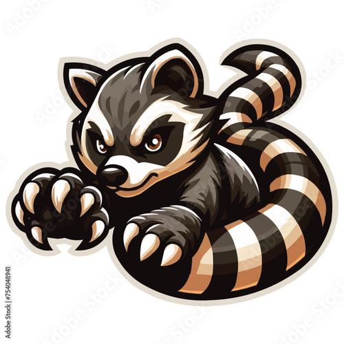 African Civet mascot vector illustration on white background photo