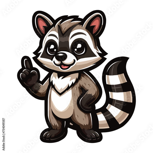 African Civet mascot vector illustration on white background