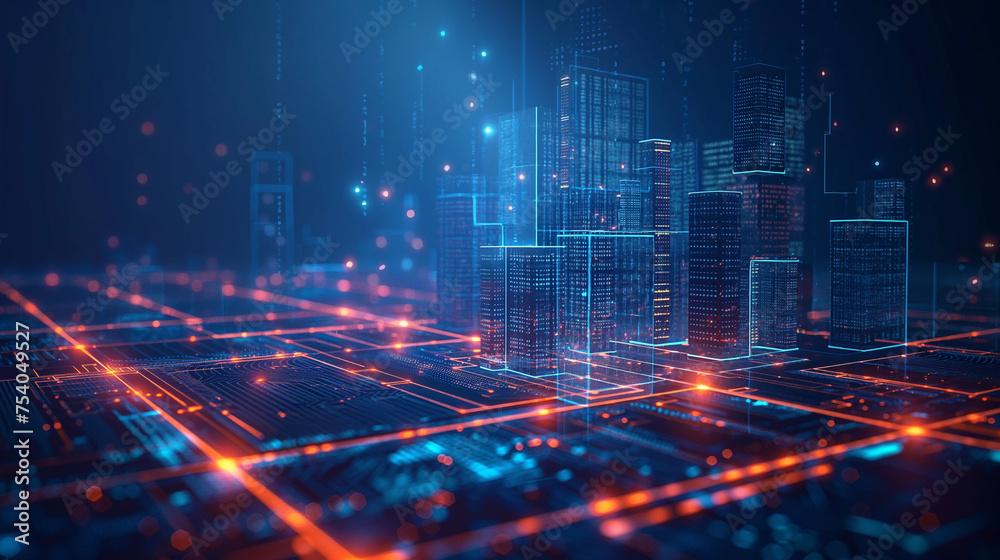 Fototapeta premium Isometric big data concept, database. Abstract technology background. Vector illustration.