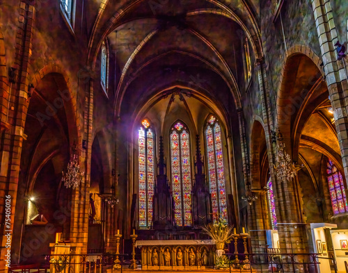 Ancient Medieval Saint Bonaventure Altar Basilica Lyon France photo