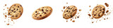cookie flying Hyperrealistic Highly Detailed Isolated On Transparent Background Png File