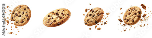 cookie flying  Hyperrealistic Highly Detailed Isolated On Transparent Background Png File