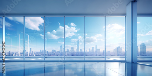 Windows to Tomorrow The Futuristic Aura of a Modern Office Meeting Room with Glass Panes