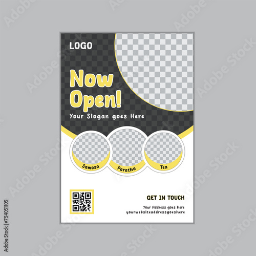 Trendy food flyer design with vector, restaurent flyer, unique flyer, modern flyer template design, corporate flyer design, modern business flyer