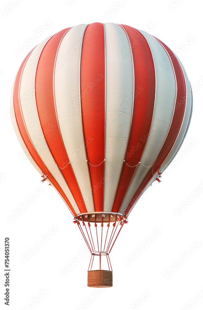 Naklejka premium flying hot air balloon on white background