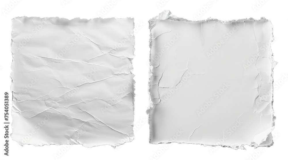 Fototapeta premium set of white abstract torn paper texture