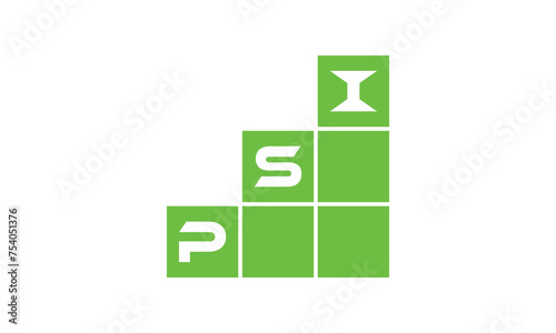 PSI initial letter financial logo design vector template. economics, growth, meter, range, profit, loan, graph, finance, benefits, economic, increase, arrow up, grade, grew up, topper, company, scale