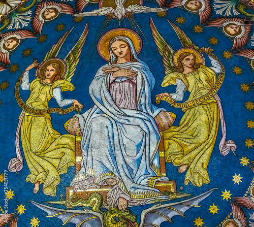 Mary Mosaic Basilica of Notre Dame Lyon France