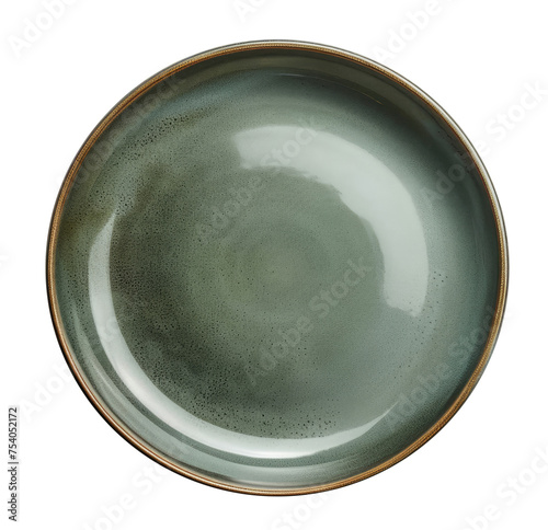 Empty round plate isolated on transparent background