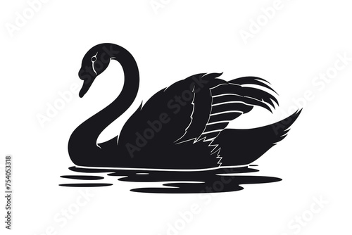 Obraz na płótnie swan silhouette icon Vector on a White background w salonie
