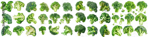 Delicious broccoli collection Hyperrealistic Highly Detailed Isolated On Transparent Background Png File
