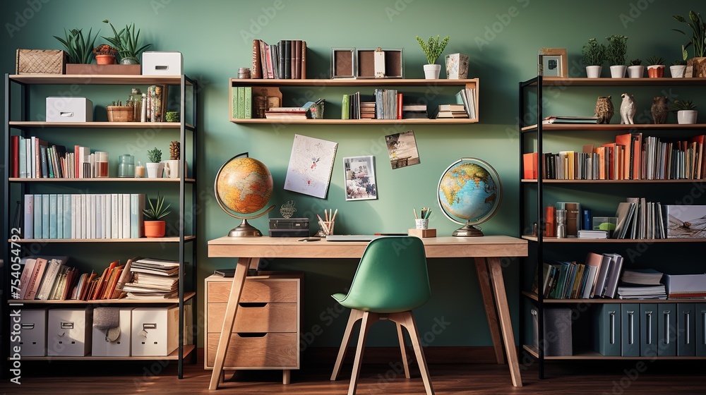 custom made wallpaper toronto digitalThoughtfully Decorated Study Room with Educational Tools and Materials