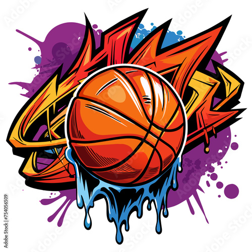 Graffiti Artwork of Basketball © Naeem