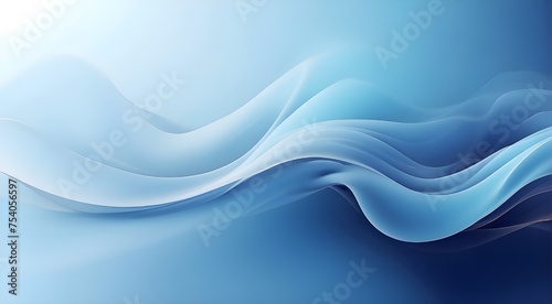 On a background of curved lines, a blue, futuristic, gentle smoke gradient flow with a fresh scent.