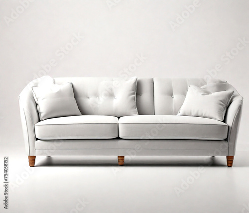 white sofa with white background , white sofa.